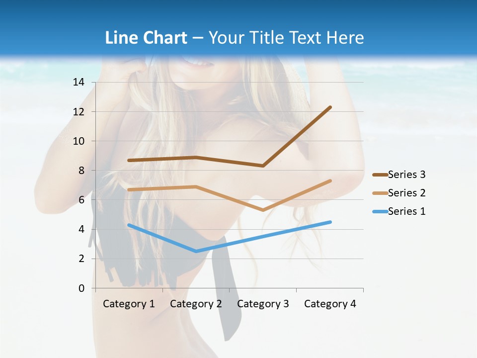 A Woman In A Bikini And Hat On The Beach PowerPoint Template