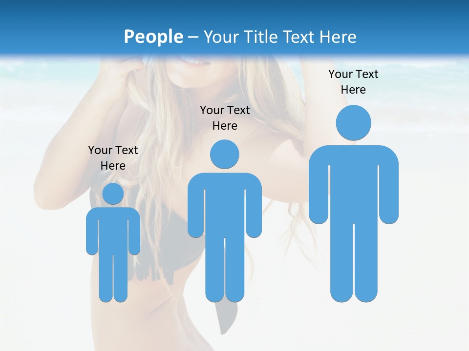 A Woman In A Bikini And Hat On The Beach PowerPoint Template