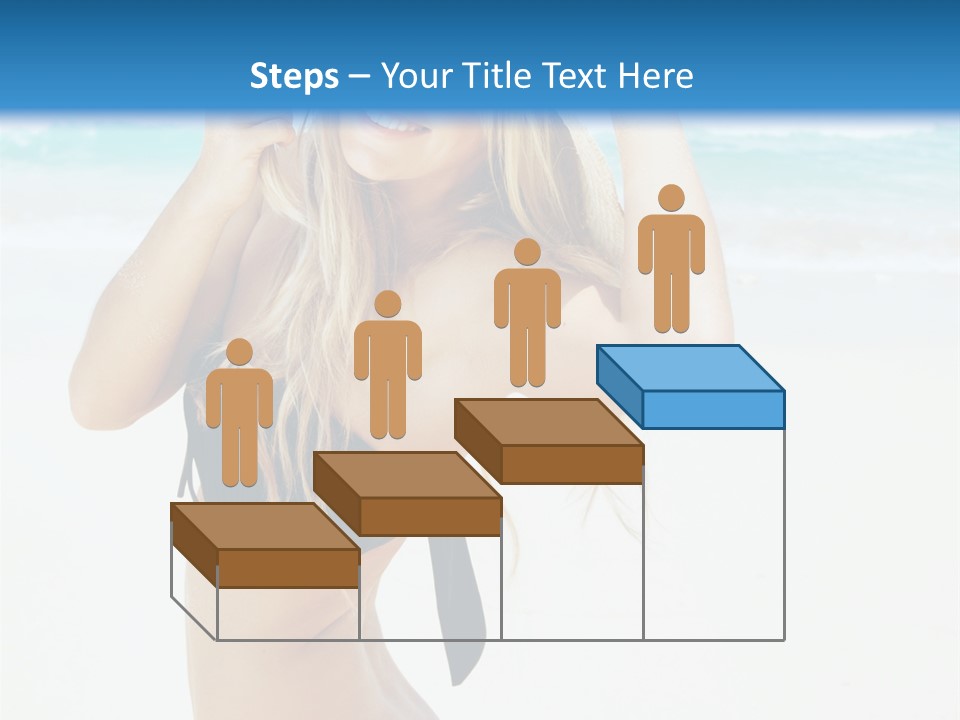 A Woman In A Bikini And Hat On The Beach PowerPoint Template