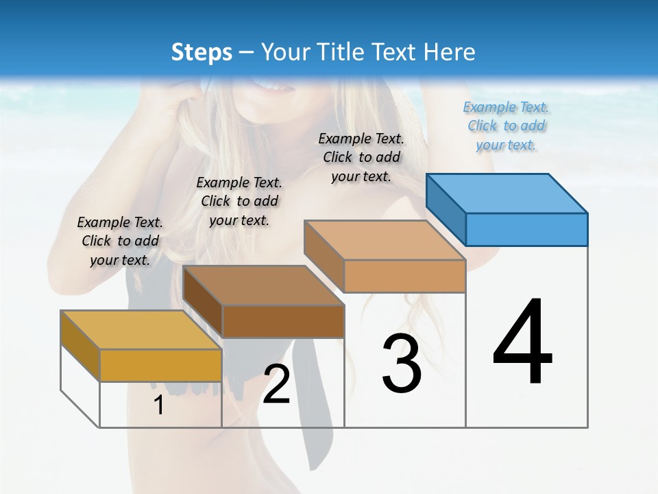 A Woman In A Bikini And Hat On The Beach PowerPoint Template