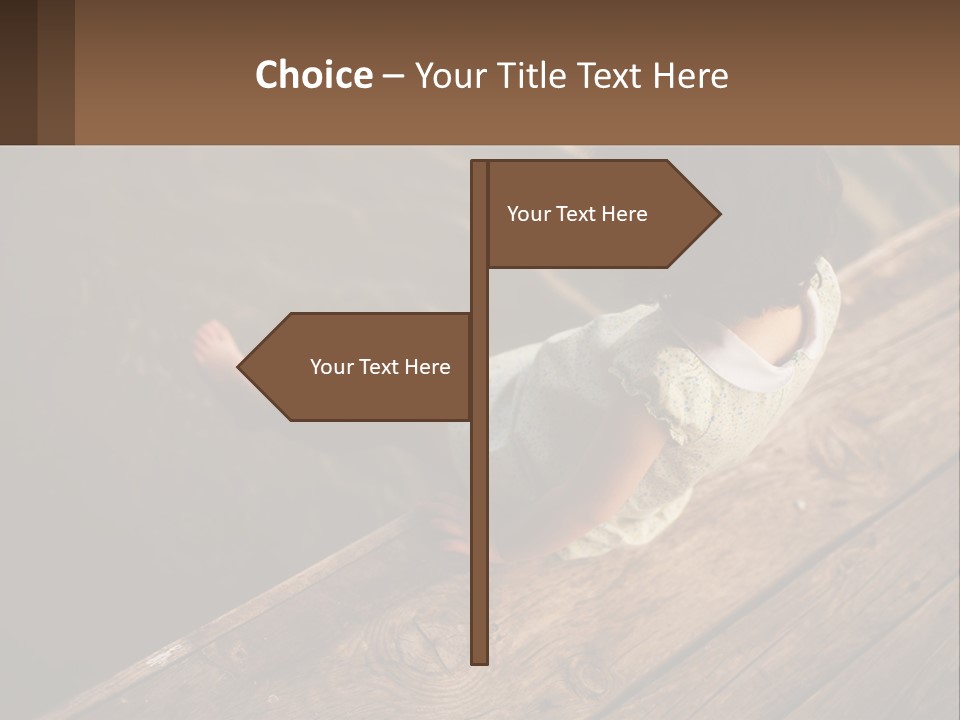A Little Girl Sitting On A Dock Looking At The Water PowerPoint Template