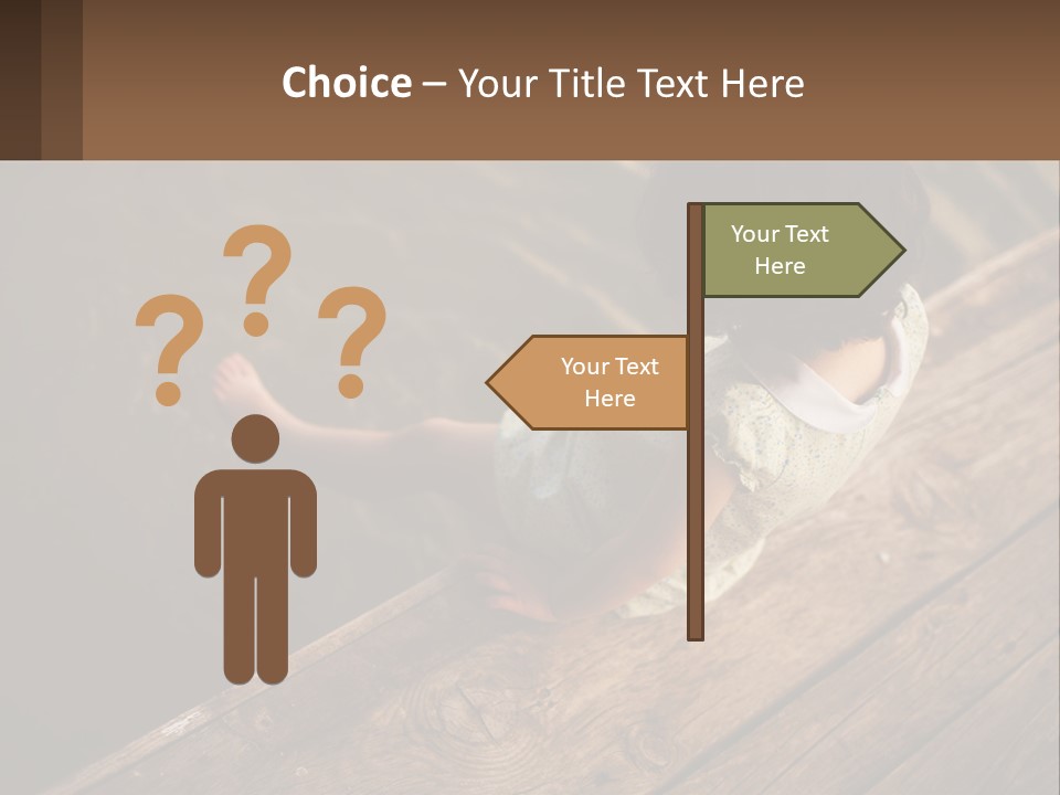 A Little Girl Sitting On A Dock Looking At The Water PowerPoint Template
