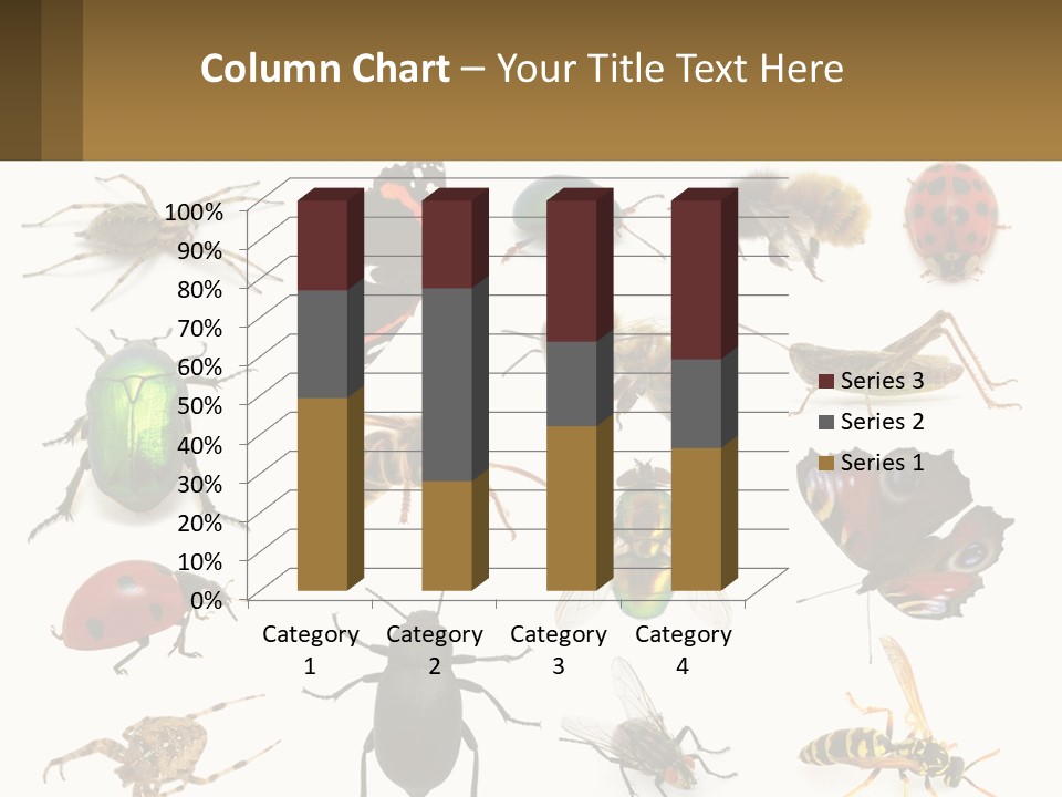 A Group Of Bugs And Bees On A White Background PowerPoint Template