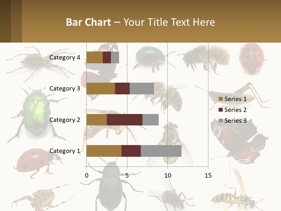 A Group Of Bugs And Bees On A White Background PowerPoint Template