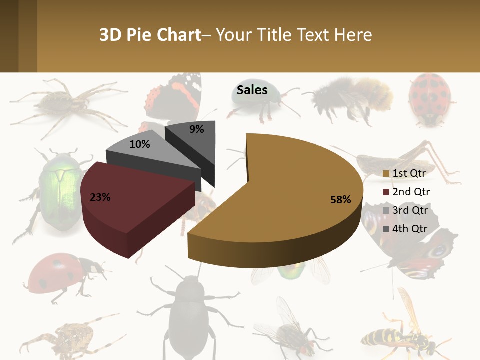 A Group Of Bugs And Bees On A White Background PowerPoint Template
