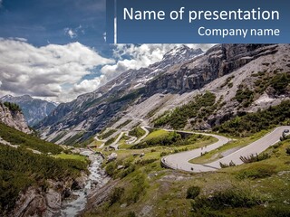 A Scenic View Of A Mountain With A River Running Through It PowerPoint Template