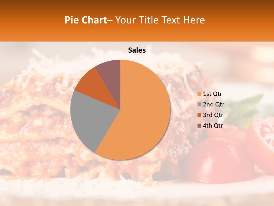 A Plate With Lasagna And Tomatoes On It PowerPoint Template
