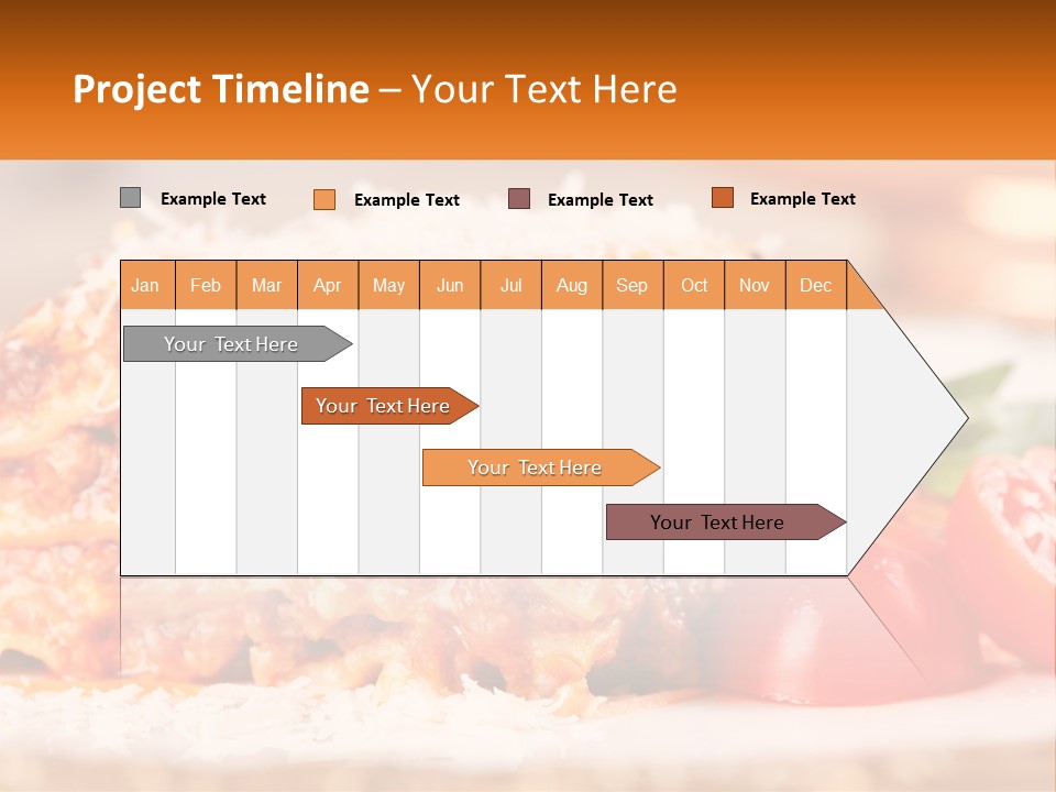 A Plate With Lasagna And Tomatoes On It PowerPoint Template