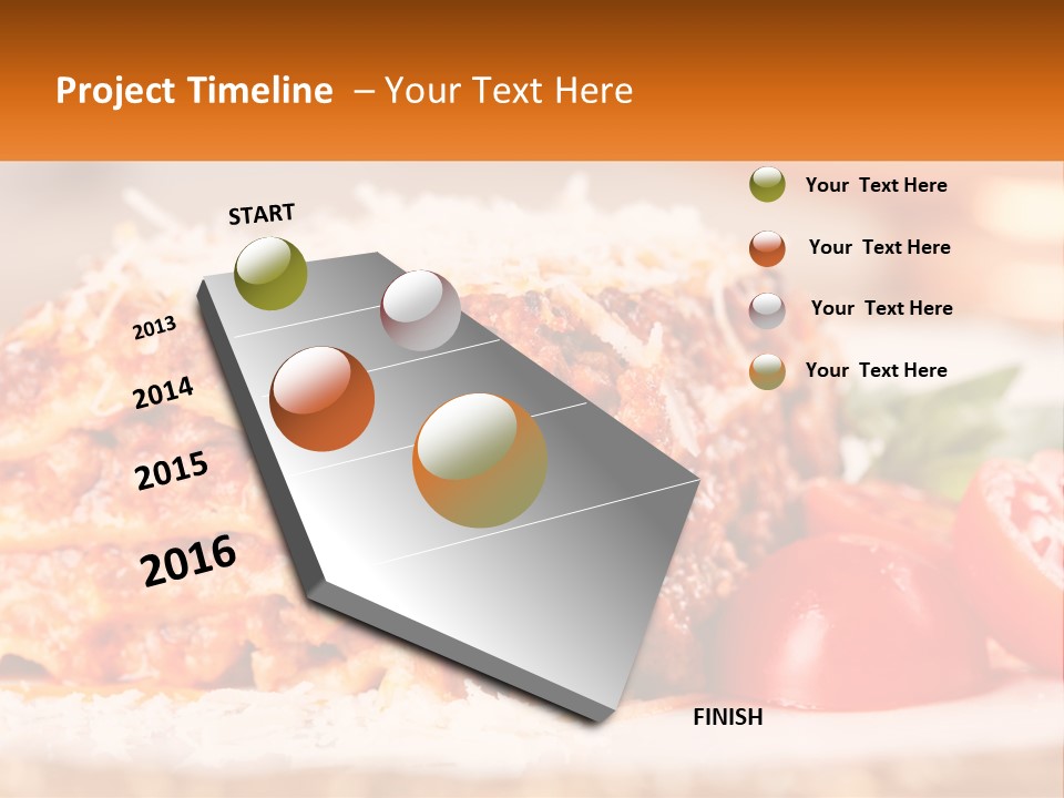 A Plate With Lasagna And Tomatoes On It PowerPoint Template