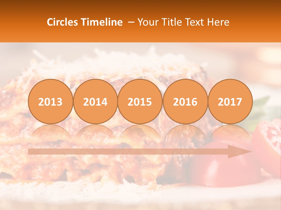 A Plate With Lasagna And Tomatoes On It PowerPoint Template