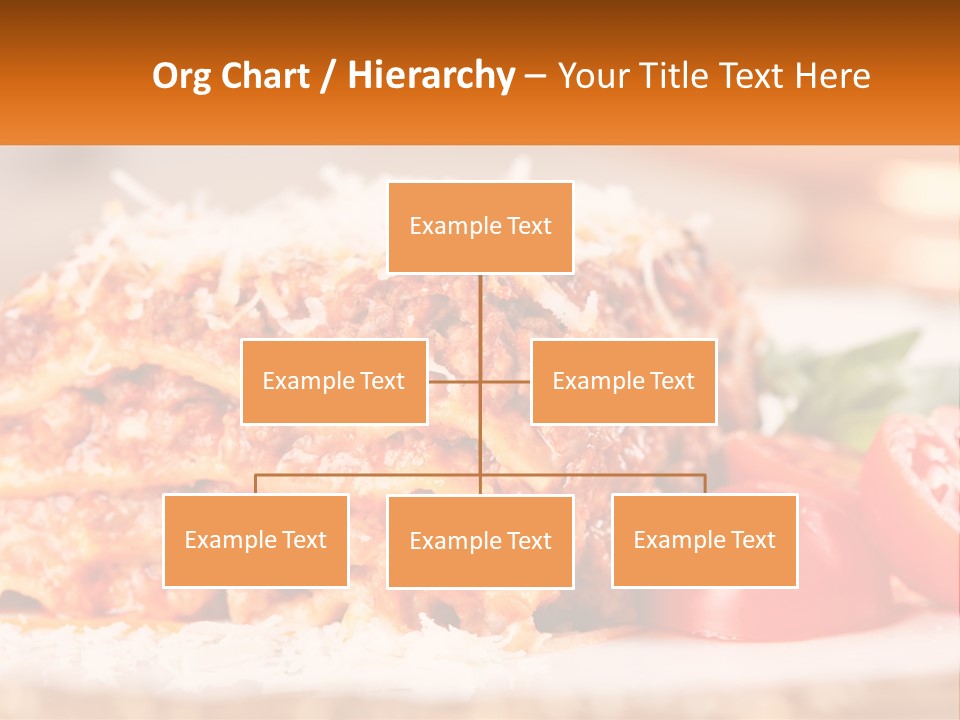 A Plate With Lasagna And Tomatoes On It PowerPoint Template