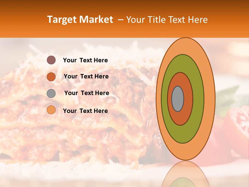 A Plate With Lasagna And Tomatoes On It PowerPoint Template