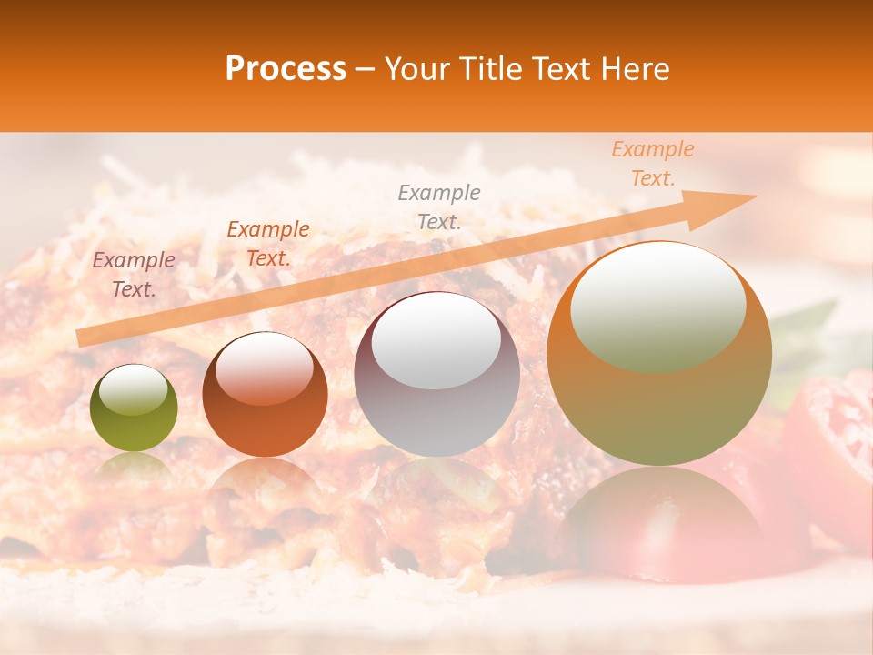 A Plate With Lasagna And Tomatoes On It PowerPoint Template