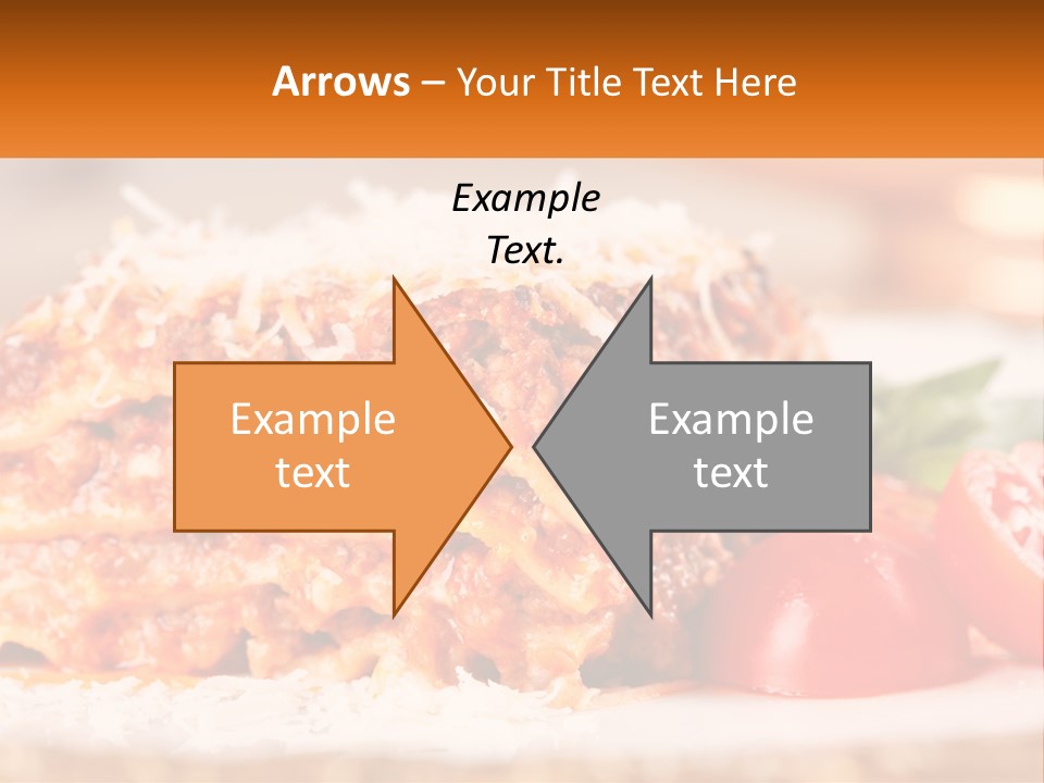 A Plate With Lasagna And Tomatoes On It PowerPoint Template