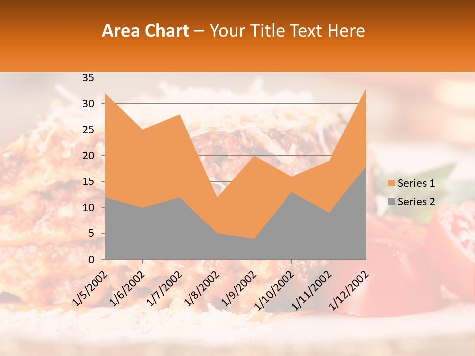 A Plate With Lasagna And Tomatoes On It PowerPoint Template