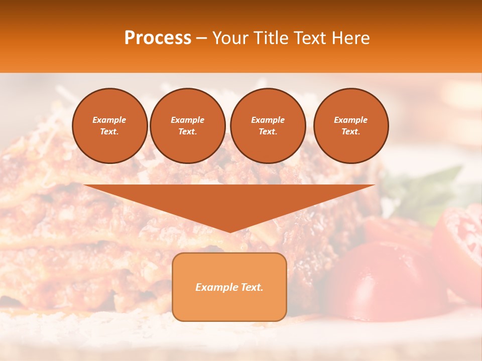 A Plate With Lasagna And Tomatoes On It PowerPoint Template