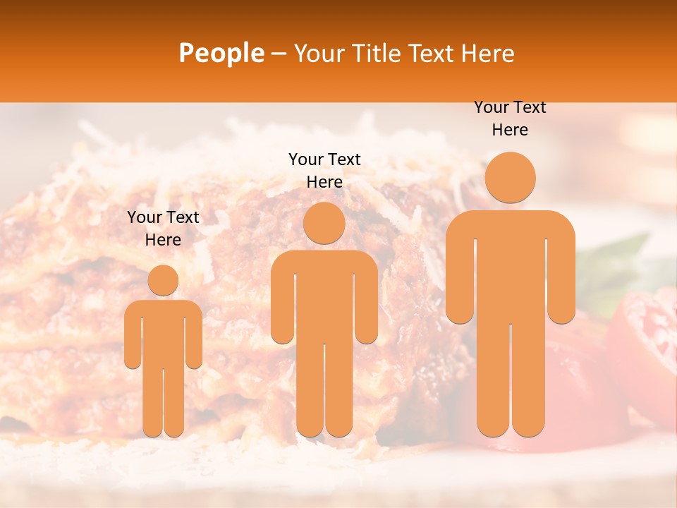 A Plate With Lasagna And Tomatoes On It PowerPoint Template