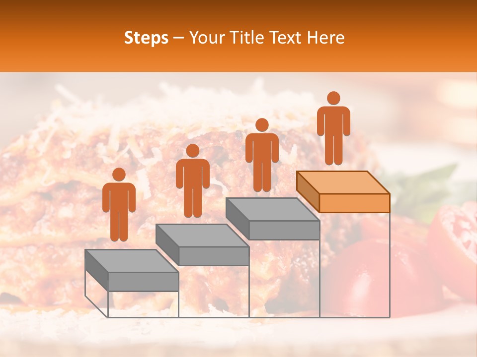 A Plate With Lasagna And Tomatoes On It PowerPoint Template
