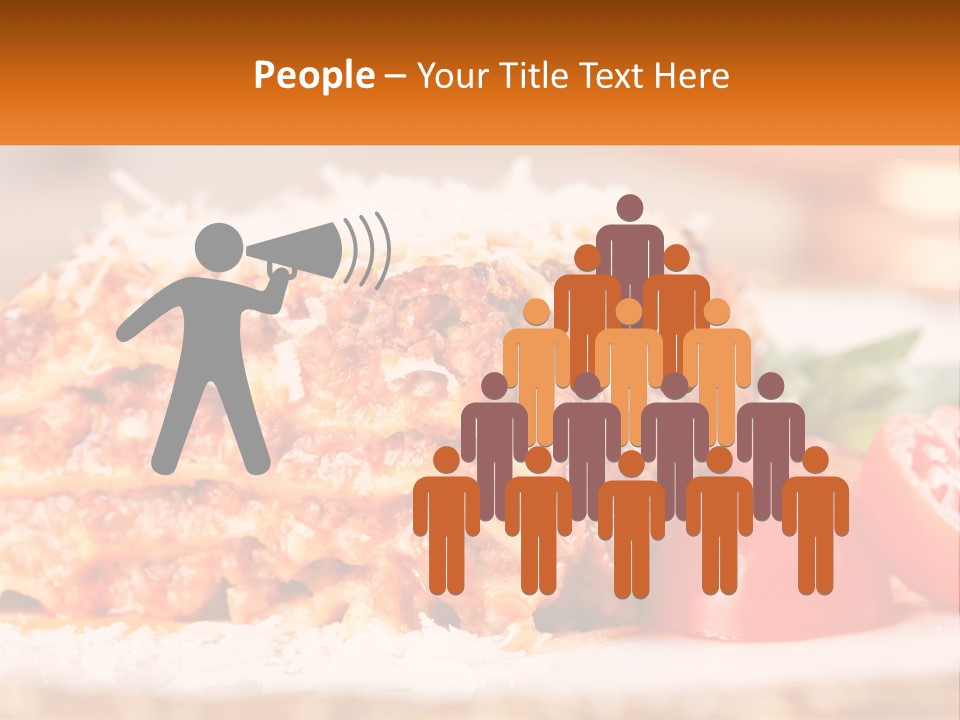 A Plate With Lasagna And Tomatoes On It PowerPoint Template