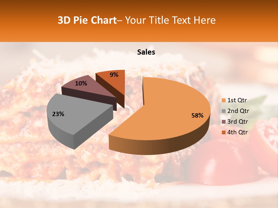 A Plate With Lasagna And Tomatoes On It PowerPoint Template