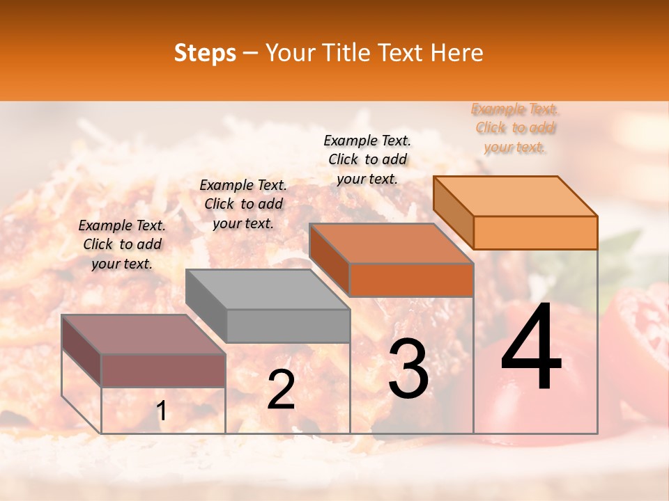 A Plate With Lasagna And Tomatoes On It PowerPoint Template
