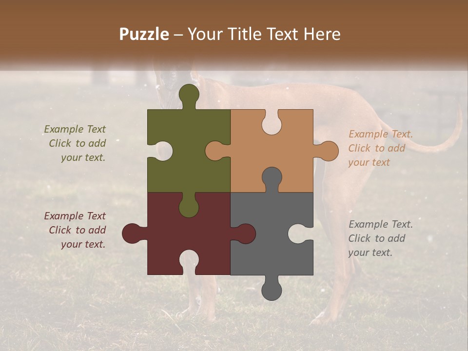 A Large Brown Dog Standing In The Grass PowerPoint Template