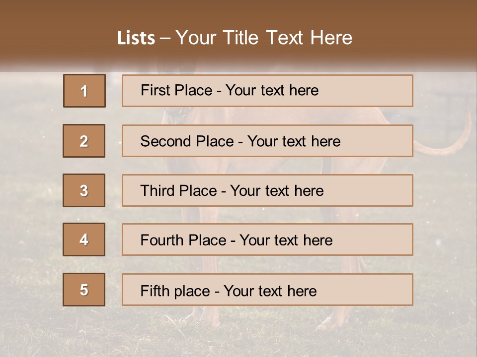 A Large Brown Dog Standing In The Grass PowerPoint Template