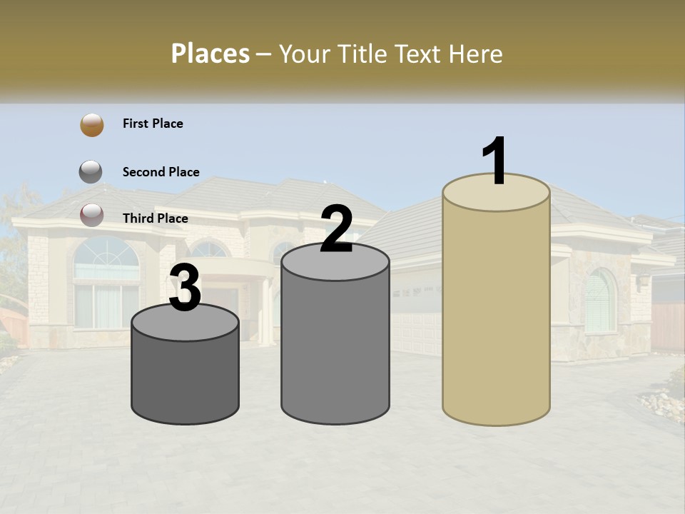 A Large House With A Driveway And Garage PowerPoint Template