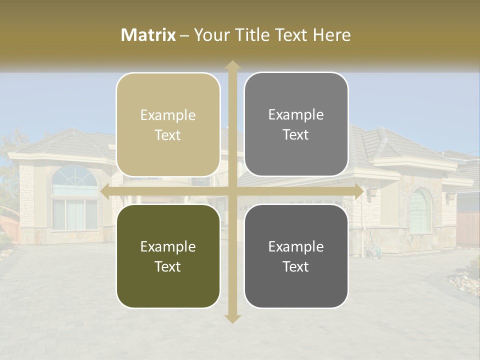 A Large House With A Driveway And Garage PowerPoint Template