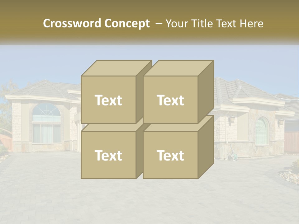 A Large House With A Driveway And Garage PowerPoint Template