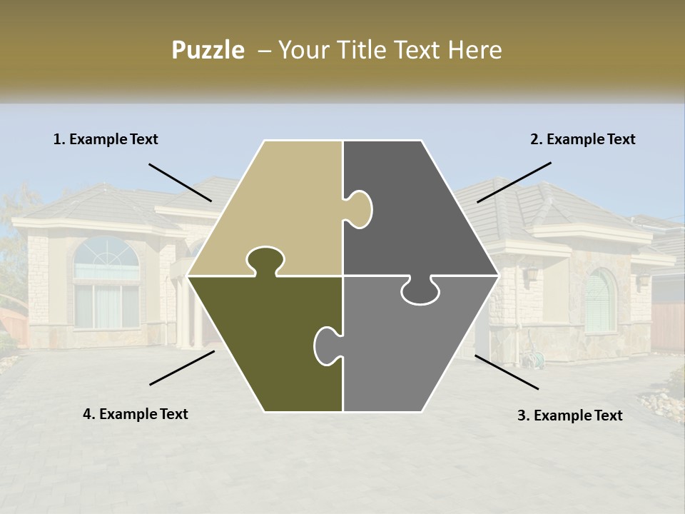 A Large House With A Driveway And Garage PowerPoint Template