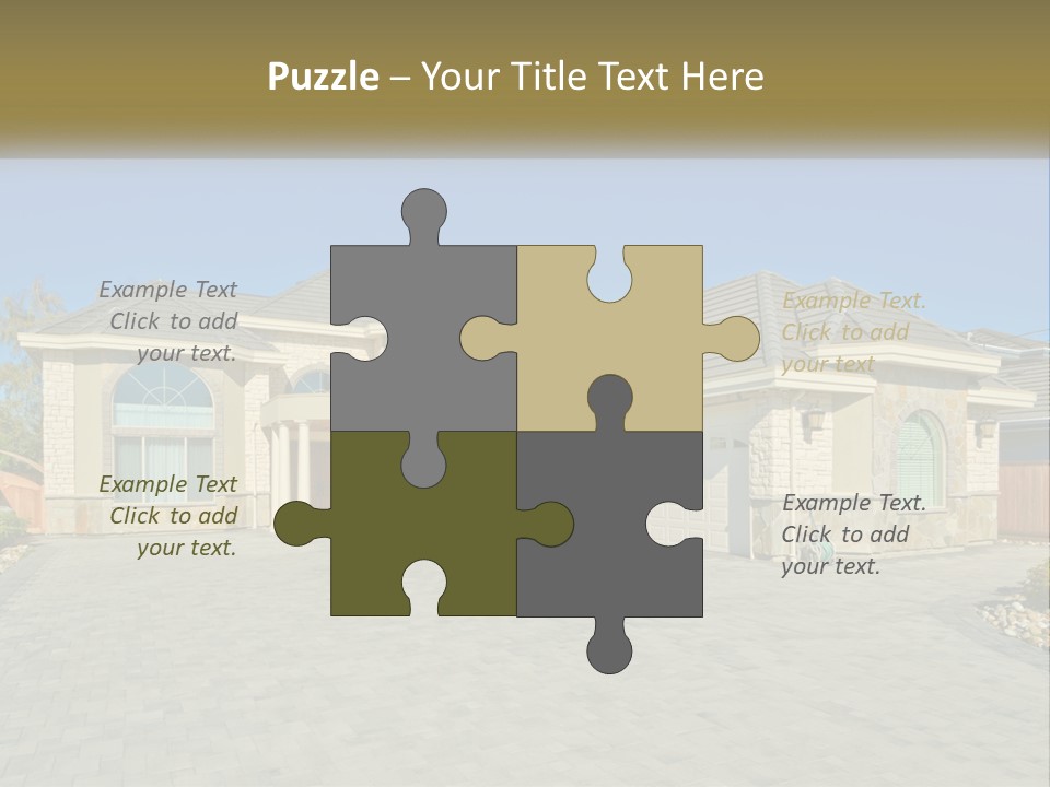 A Large House With A Driveway And Garage PowerPoint Template