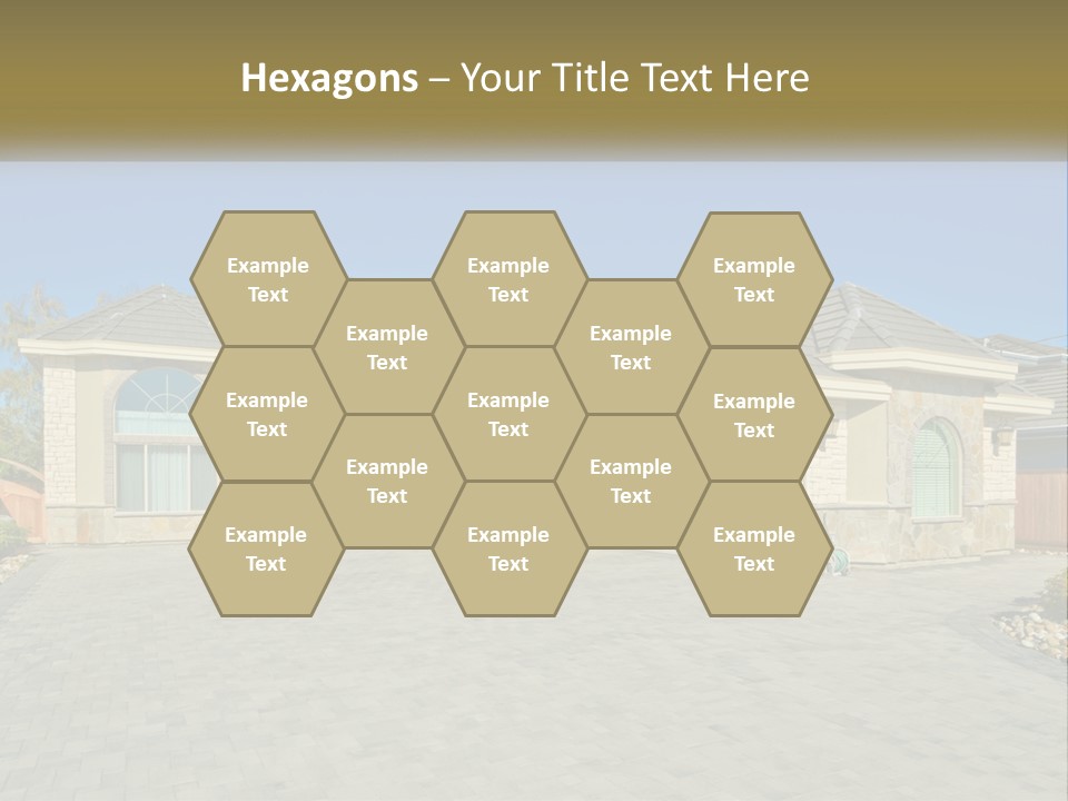 A Large House With A Driveway And Garage PowerPoint Template