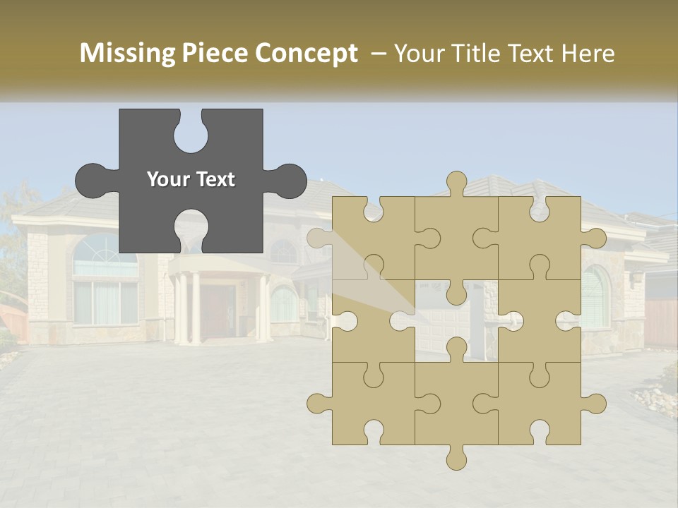 A Large House With A Driveway And Garage PowerPoint Template