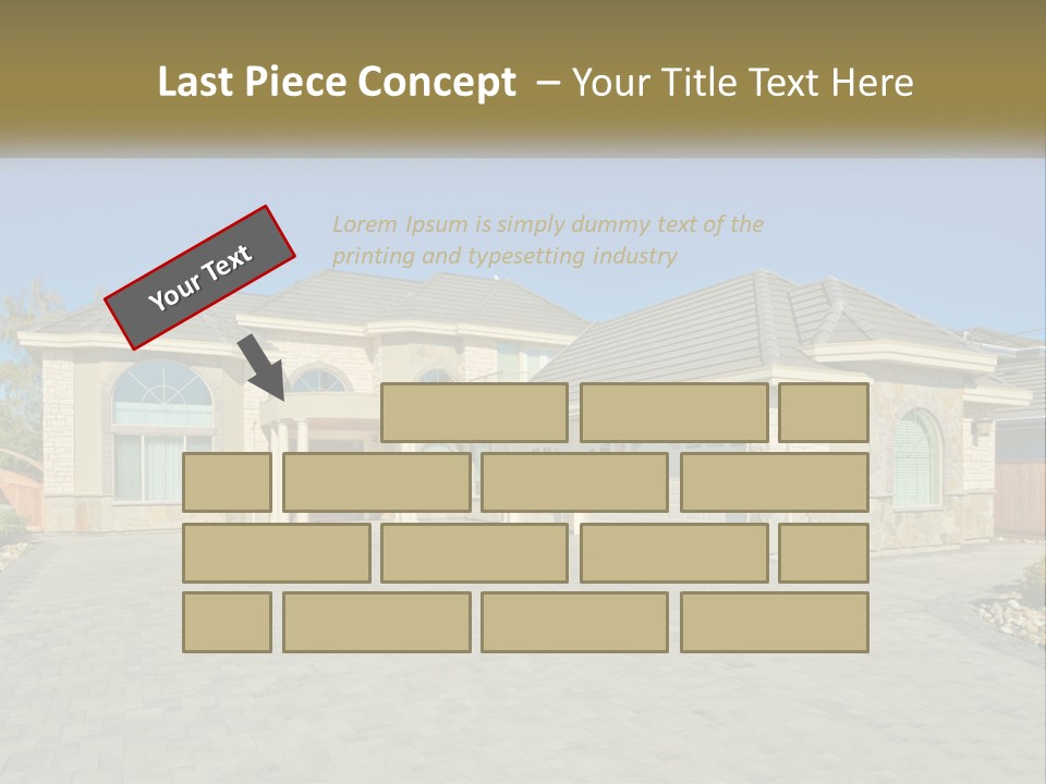 A Large House With A Driveway And Garage PowerPoint Template