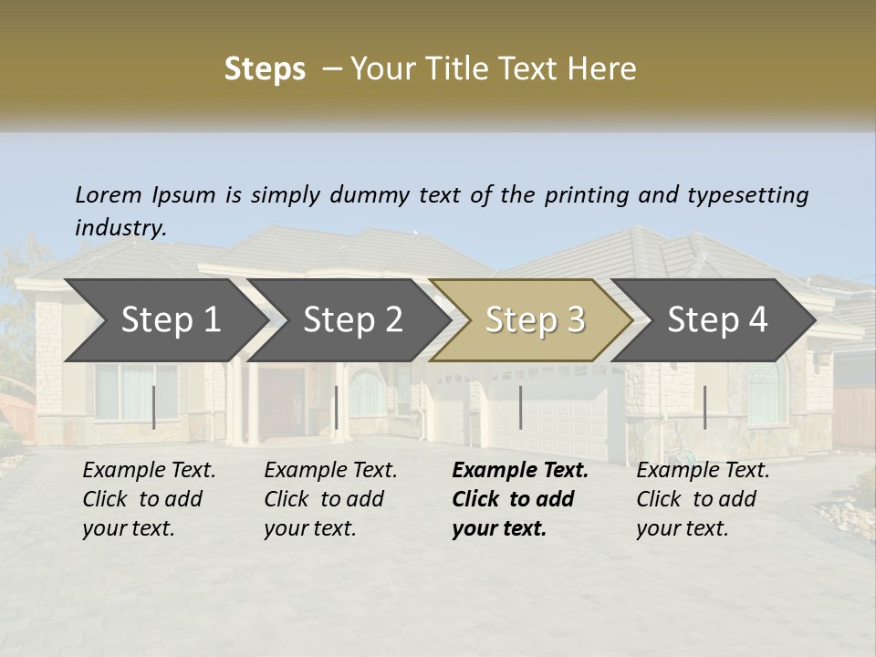 A Large House With A Driveway And Garage PowerPoint Template
