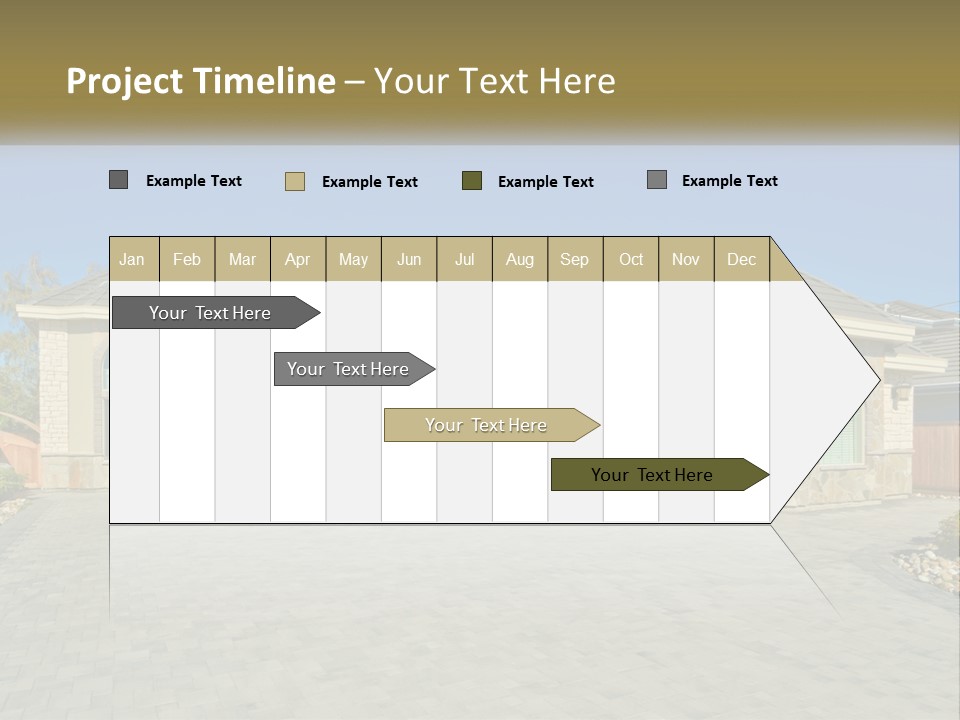 A Large House With A Driveway And Garage PowerPoint Template