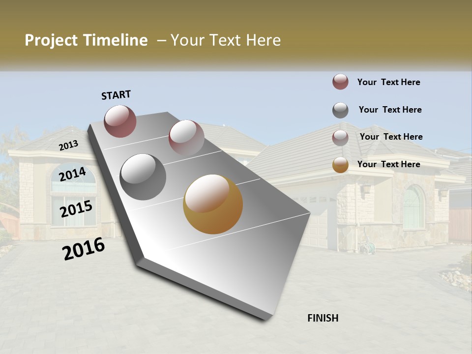 A Large House With A Driveway And Garage PowerPoint Template
