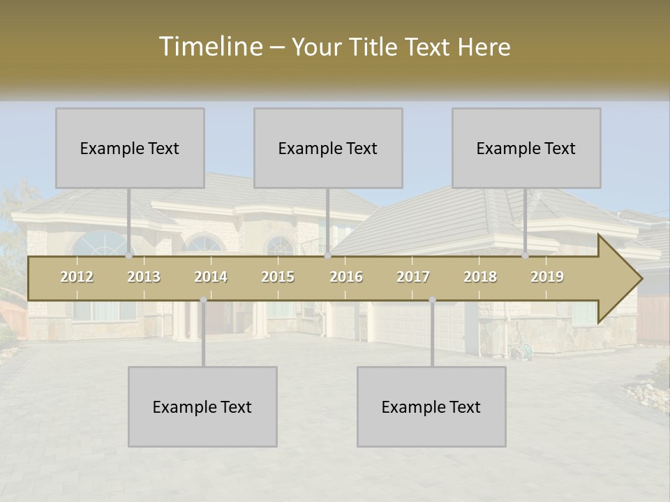 A Large House With A Driveway And Garage PowerPoint Template