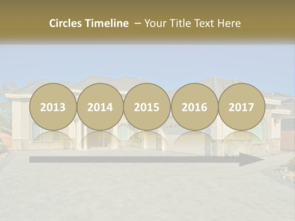 A Large House With A Driveway And Garage PowerPoint Template