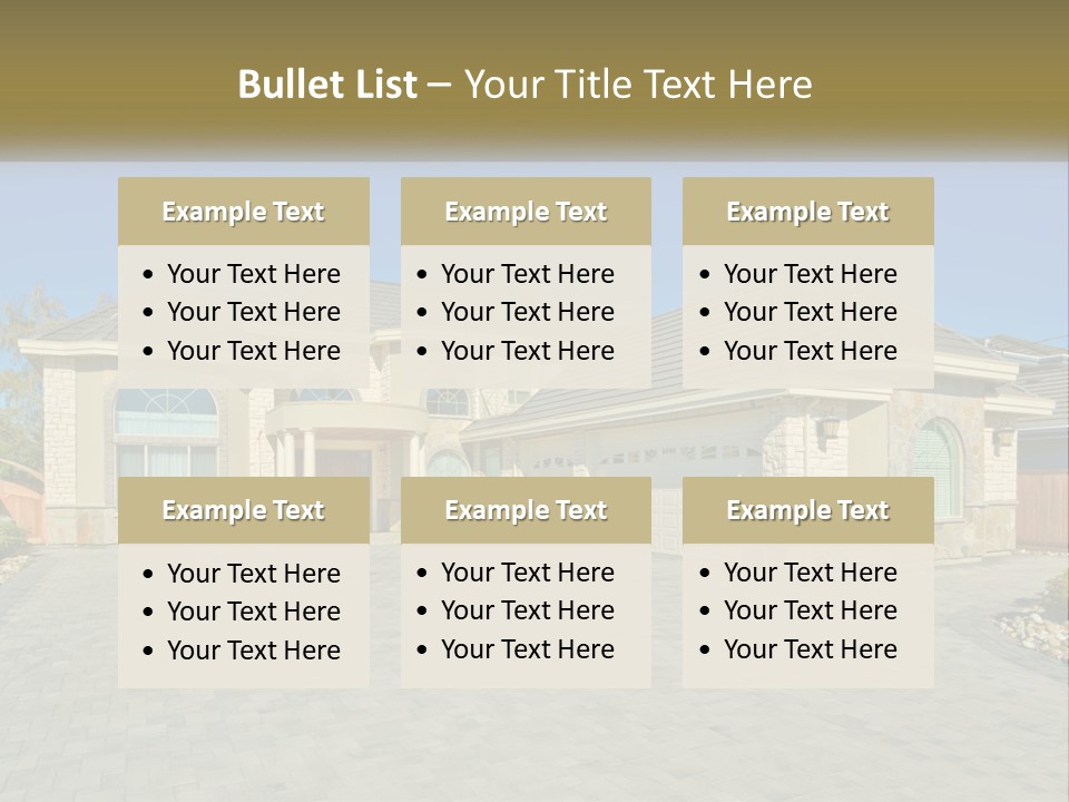 A Large House With A Driveway And Garage PowerPoint Template