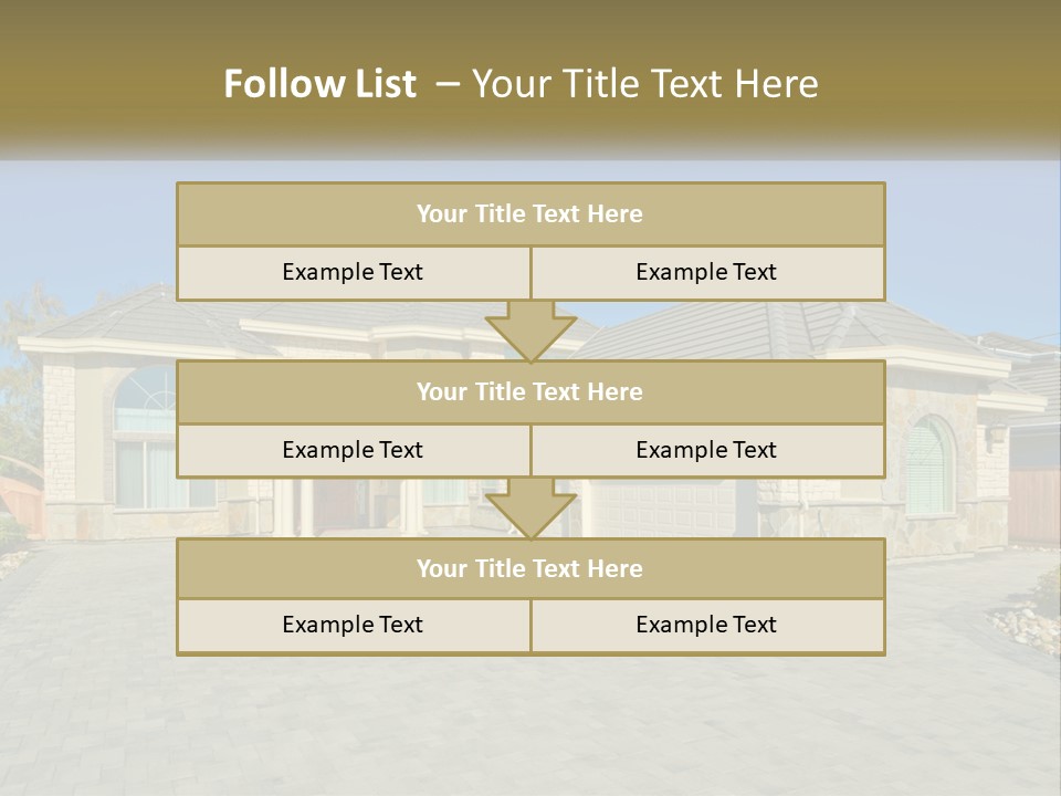 A Large House With A Driveway And Garage PowerPoint Template