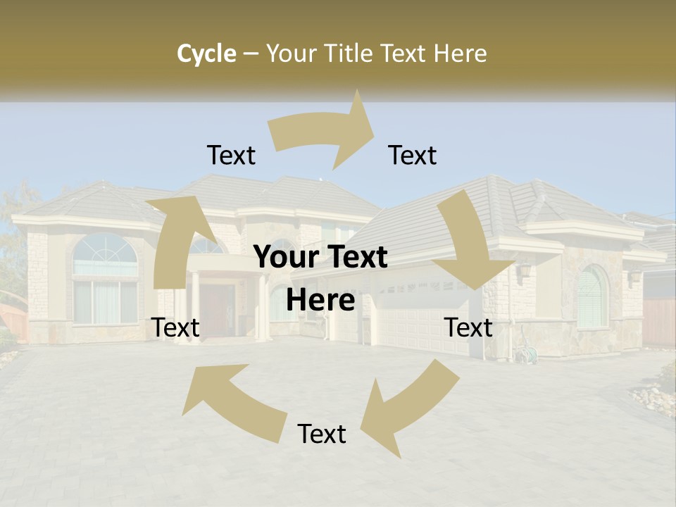 A Large House With A Driveway And Garage PowerPoint Template