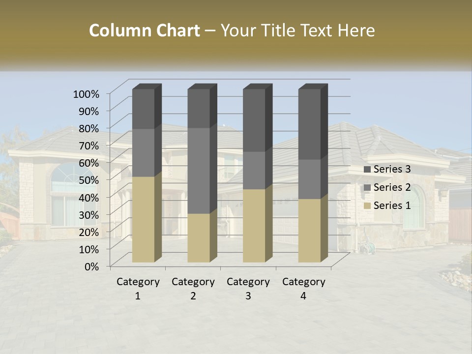 A Large House With A Driveway And Garage PowerPoint Template