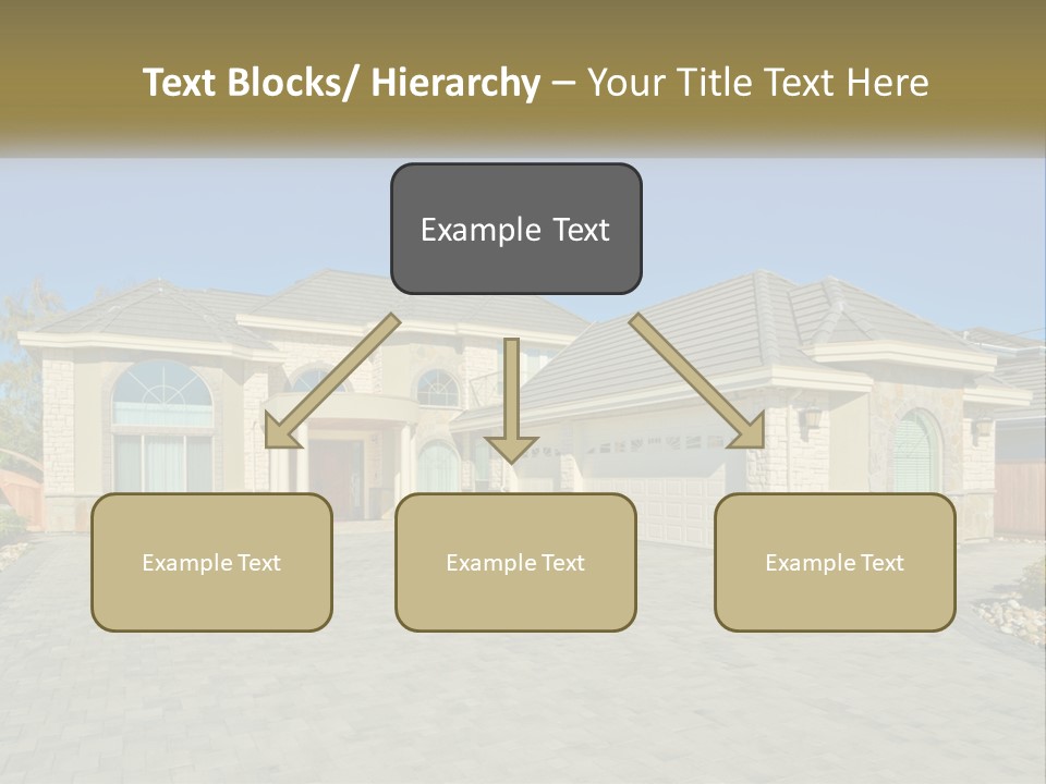 A Large House With A Driveway And Garage PowerPoint Template
