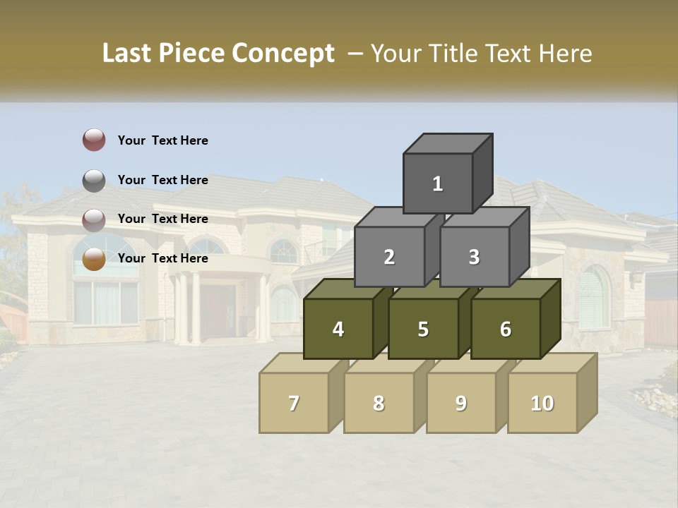 A Large House With A Driveway And Garage PowerPoint Template
