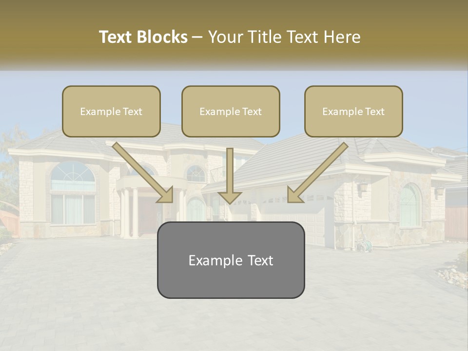 A Large House With A Driveway And Garage PowerPoint Template