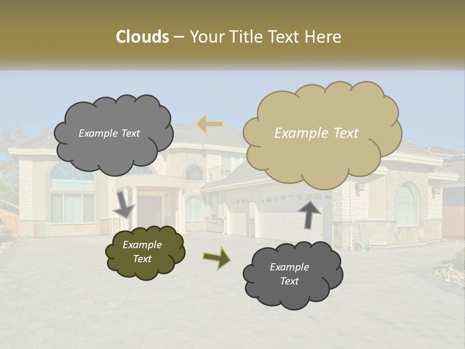 A Large House With A Driveway And Garage PowerPoint Template