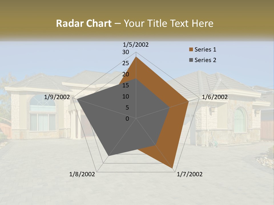A Large House With A Driveway And Garage PowerPoint Template