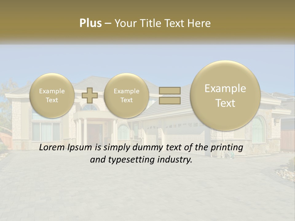 A Large House With A Driveway And Garage PowerPoint Template
